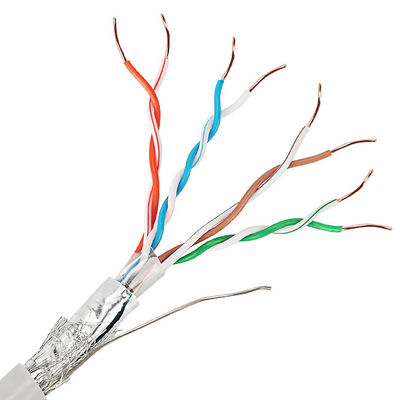สายเคเบิล Cat5e Lan แบบหุ้มฉนวนสองชั้น UTP SFTP 24AWG พร้อมสายเกลียว