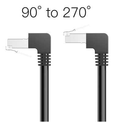 สายแพทช์ Cat7 ที่เสถียรของ OEM 90 องศาถึง 270 องศาขึ้นไป