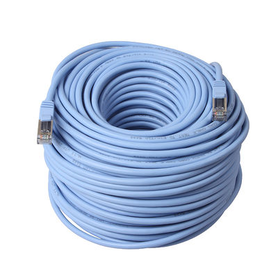 สายแพทช์ Ethernet Cat5e ในอาคาร 100 ม. FTP STP แจ็คเก็ต PVC พร้อมขั้วต่อ RJ45