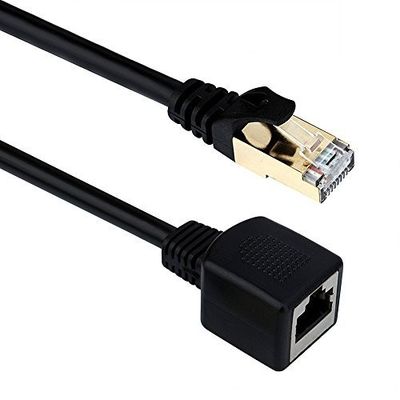 สายเคเบิลต่อขยายสายแพทช์ Cat7 ที่ป้องกันการแตกหักพร้อมขั้วต่อตัวผู้กับตัวเมีย