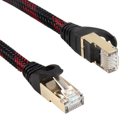 AWG 28 สาย Lan แบบถักสีแดงดำ, สายแพทช์เสถียรความเร็วสูง Cat 7