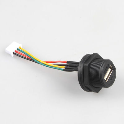 กันน้ำ XH2.54 4P USB ด้านหน้าสายเคเบิ้ล Harness ผลิต 2.54mm Pitch