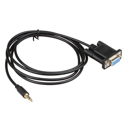 สายเคเบิลลากสาย RS232 สีดำ DB9Pin ตัวเมียเป็น DC 3.5 มม. เสถียร
