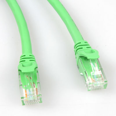 สายเคเบิลเครือข่ายสีเขียวที่ใช้งานได้จริง Cat6a ความยาว 10 ม. 30 ม. 50 ม. โล่ UTP