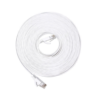 สายเคเบิลอีเธอร์เน็ตทองแดงเปลือยที่มีความเสถียรแบน Cat 6 บางพิเศษพร้อม RJ45 8P8C