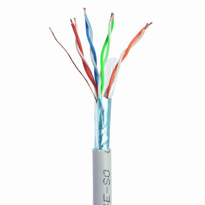 สายเคเบิล UL FTP Ethernet Cat5e Lan 24AWG BC แจ็คเก็ต PVC 0.5 มม. 4 คู่ 305 ม.