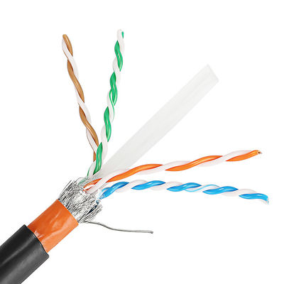 สายเคเบิล Cat5e Lan กลางแจ้ง 23AWG Cat6 Cat6A Cat7 Cat7A พร้อมแจ็คเก็ต PVC