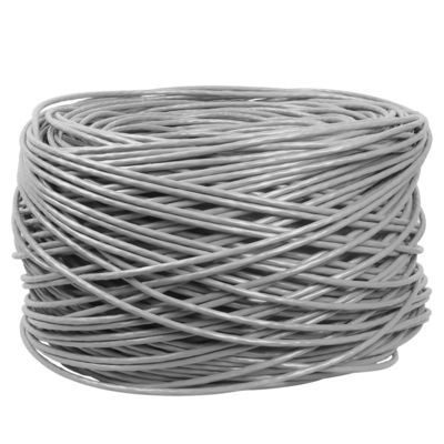 1000FT CCA CAT6 สายอินเทอร์เน็ต UTP สาย Lan 4PR 24AWG 0.48mm 305M สีเทา