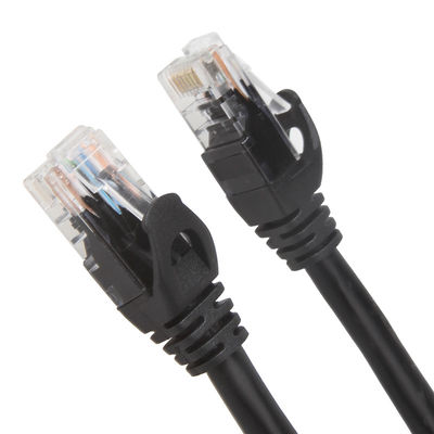 สายแพทช์ Cat6 Cat6a สีดำสำหรับ Gigabit Ethernet 650MHz 100W PoE RJ45 UTP