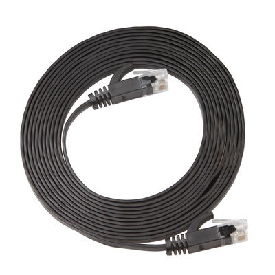 Cat6a Patch Corde แบนบางทนทานความเร็วสูง Gigabit ใช้งานได้จริง