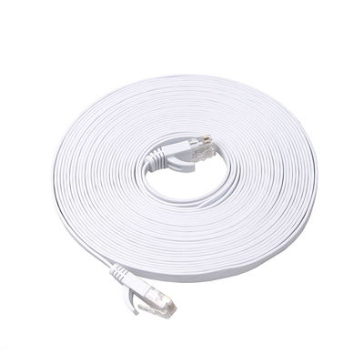 Cat6a Patch Corde แบนบางทนทานความเร็วสูง Gigabit ใช้งานได้จริง