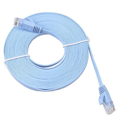 Cat6a Patch Corde แบนบางทนทานความเร็วสูง Gigabit ใช้งานได้จริง