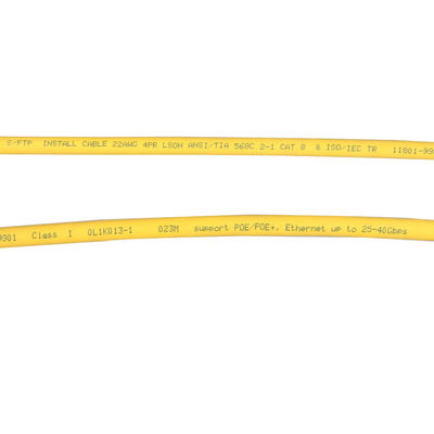 สายเคเบิล FTP 22AWG Cat6a S ที่เสถียร, 4 คู่ LSHF LSOH Cat6a S / FTP LSZH
