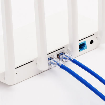 สายเคเบิลอีเทอร์เน็ต Cat6 100W PoE+ RJ45, สายเคเบิลกิกะบิตอีเทอร์เน็ต Cat6 สีน้ำเงิน