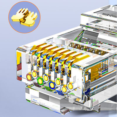 สายเคเบิลอีเทอร์เน็ต Cat6 100W PoE+ RJ45, สายเคเบิลกิกะบิตอีเทอร์เน็ต Cat6 สีน้ำเงิน