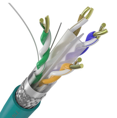 4 คู่ 23AWG 550Mhz RJ45 Cat6a สายเคเบิล FTP, สายเคเบิลป้องกันคู่ Ethernet Cat6a