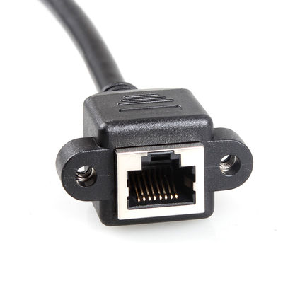 สายเคเบิลอีเธอร์เน็ตแบบป้องกัน Cat 6a ที่เสถียร, สายเคเบิลต่อขยาย RJ45 พร้อมตัวยึดแผงสกรู