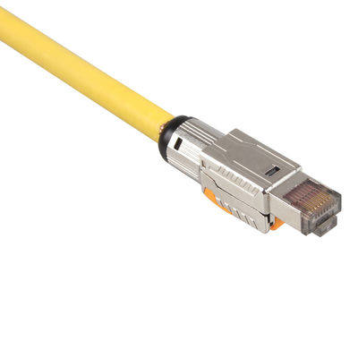สายเคเบิล LSZH Ethernet Cat 8 Lan S / FTP 22AWG สีเหลืองหุ้มฉนวนสองชั้น