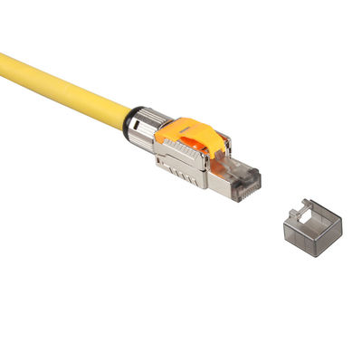 สายเคเบิล LSZH Ethernet Cat 8 Lan S / FTP 22AWG สีเหลืองหุ้มฉนวนสองชั้น