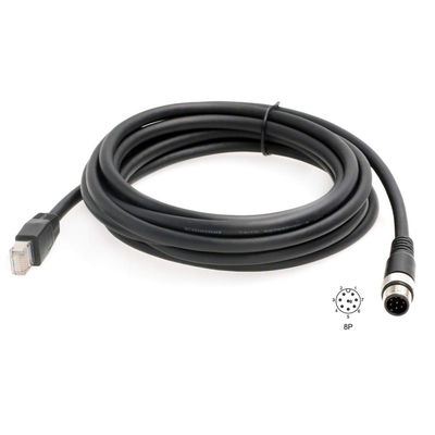 ROHS Cat6 Industrial Ethernet Cable M12 D Code 8 Pin To RJ45 สำหรับเซ็นเซอร์ Fieldbus