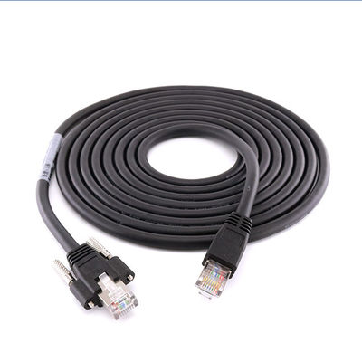 สายเคเบิลอีเทอร์เน็ตอุตสาหกรรมสำหรับกล้อง Cat6A S/FTP RJ45 8P พร้อมสกรูล็อค GigE