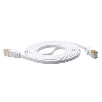 Cat6 Network Ethernet Lan Cables White With Gold Shielded Snagless Rj45 Connectors