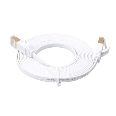 Cat6 Network Ethernet Lan Cables White With Gold Shielded Snagless Rj45 Connectors