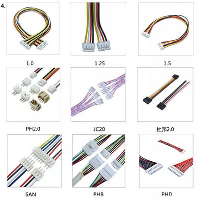 0.8mm 1.25mm Pitch Wire Harness Cable 1Pin 2Pin 40Pin สำหรับอุตสาหกรรม