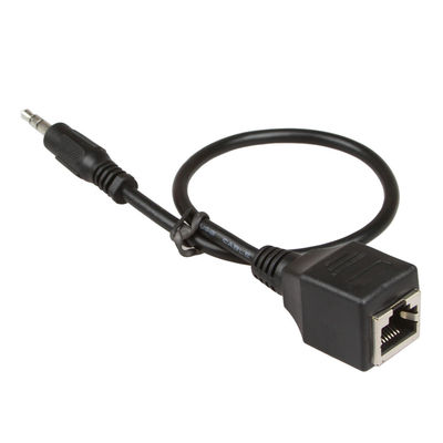 3.5 มม. 1/8 &quot;ประกอบสายแบบกำหนดเอง RJ45 ชายกับหญิง Cat5 Cat6