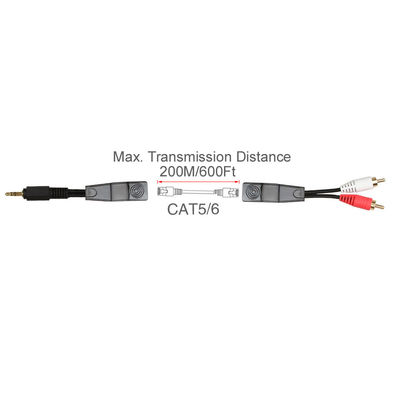 สัญญาณเสียง RCA สายสเตอริโอ 3.5 มม. สีแดง สีขาว พอดี Cat5 Cat6 Cat7 Cat8
