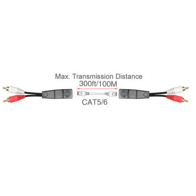 ชุดประกอบสาย Cat7 Cat8 แบบกำหนดเองสเตอริโอ 2 RCA ถึงสเตอริโอ 2 RCA ทองแดงเปลือย