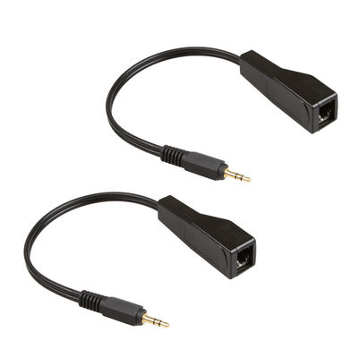 Cat5 Cat6 ประกอบสายแบบกำหนดเอง 3.5 มม. สเตอริโอไปยัง Extender เสียงหญิง RJ45