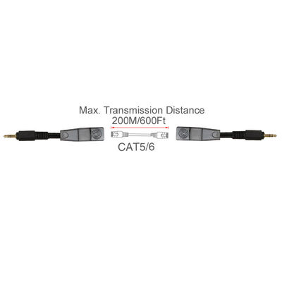 Cat5 Cat6 ประกอบสายแบบกำหนดเอง 3.5 มม. สเตอริโอไปยัง Extender เสียงหญิง RJ45