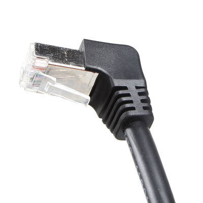 สายเคเบิล Cat 6 STP ที่ใช้งานได้จริงตรงไปยังมุมล่าง 90 องศา