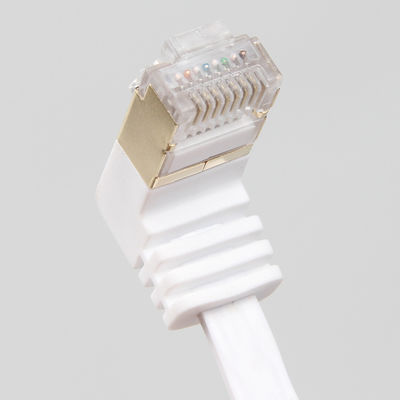 สายเคเบิลอีเธอร์เน็ต Cat6 แบนสีขาวที่เสถียร, สายอีเทอร์เน็ตกิกะบิตที่ใช้งานได้จริง