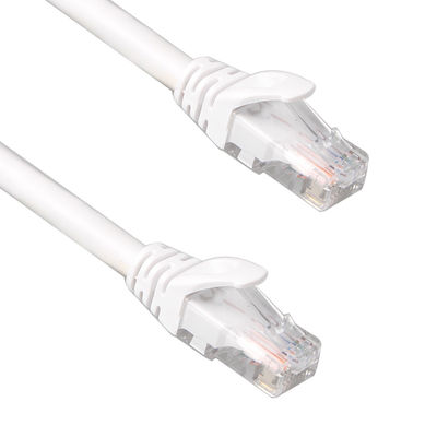 สายแพทช์ UTP Cat6 สีขาว 24AWG 7 / 0.2 แจ็คเก็ต PVC LSZH พร้อมขั้วต่อ RJ45