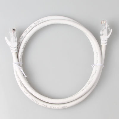 สายแพทช์ UTP Cat6 สีขาว 24AWG 7 / 0.2 แจ็คเก็ต PVC LSZH พร้อมขั้วต่อ RJ45