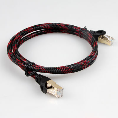 AWG 28 สาย Lan แบบถักสีแดงดำ, สายแพทช์เสถียรความเร็วสูง Cat 7