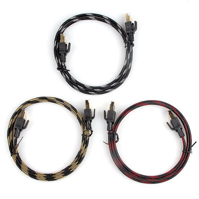 คอมพิวเตอร์อีเธอร์เน็ต Cat7 สายแพทช์ไนล่อนถักสำหรับเราเตอร์โมเด็มแล็ปท็อปพีซี