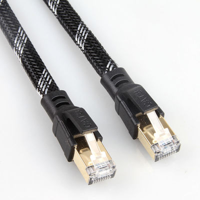 สายเคเบิลเครือข่าย Heavy Duty Rj45 Cat8, สายแพทช์ถักไนลอน Cat 8