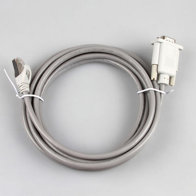 CAT5E Ethernet Industrial Wire Harness 26AWG 8P8C RJ45 ถึง DB9 หญิงสีเทา