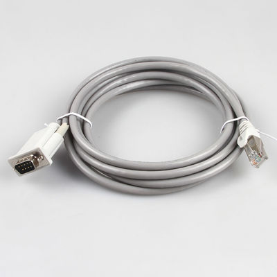 CAT5E Ethernet Industrial Wire Harness 26AWG 8P8C RJ45 ถึง DB9 หญิงสีเทา