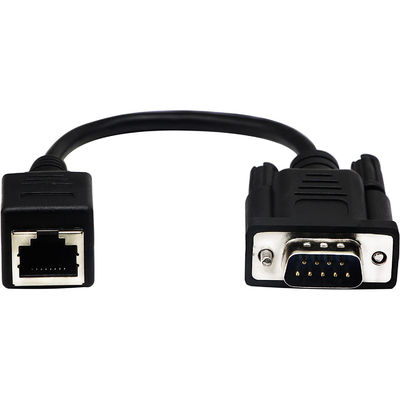 Cat5 Cat6 RJ45 ถึงสายเคเบิล RS232, ชุดสายเคเบิลอีเธอร์เน็ตอุตสาหกรรม DB9 9 พิน