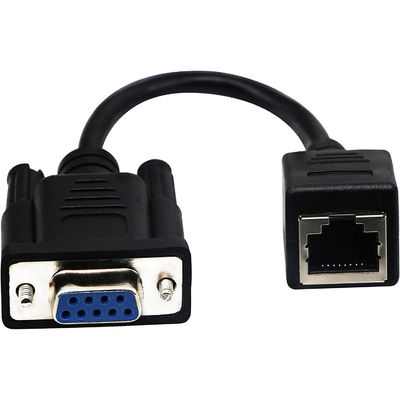 Cat5 Cat6 RJ45 ถึงสายเคเบิล RS232, ชุดสายเคเบิลอีเธอร์เน็ตอุตสาหกรรม DB9 9 พิน