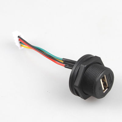 กันน้ำ XH2.54 4P USB ด้านหน้าสายเคเบิ้ล Harness ผลิต 2.54mm Pitch