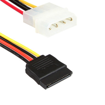 ตัวแยกสายเคเบิลฮาร์ดไดรฟ์ SATA หญิงชายหญิง Molex 4 ขาทนทาน