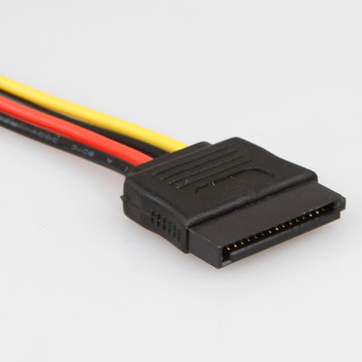 ตัวแยกสายเคเบิลฮาร์ดไดรฟ์ SATA หญิงชายหญิง Molex 4 ขาทนทาน