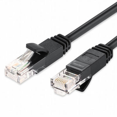 สายแพทช์ CCA UTP FTP Cat5e สีดำพร้อมขั้วต่อชาย RJ45