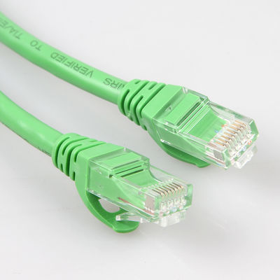 สายเคเบิลเครือข่ายสีเขียวที่ใช้งานได้จริง Cat6a ความยาว 10 ม. 30 ม. 50 ม. โล่ UTP