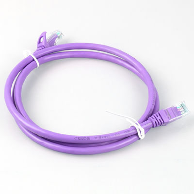 Rj45 Purple Cat6a Patch Cord ฉนวน HDPE สำหรับเครือข่ายจอแสดงผล LED